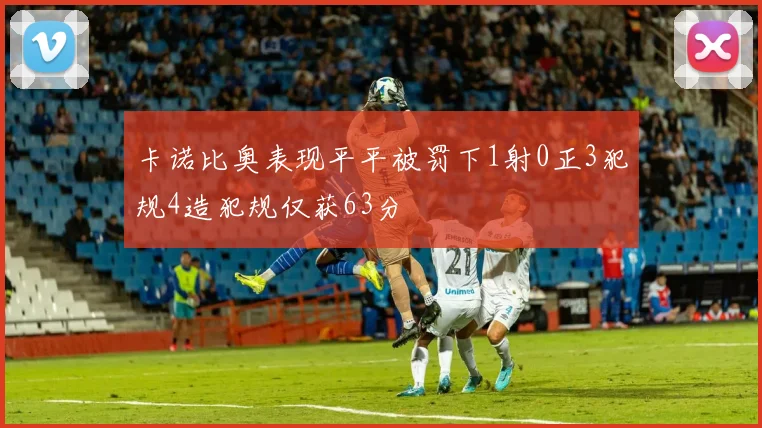 卡诺比奥表现平平被罚下1射0正3犯规4造犯规仅获63分